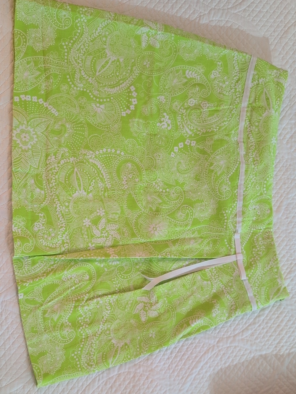 Bright Lime Green Paisley Skirt